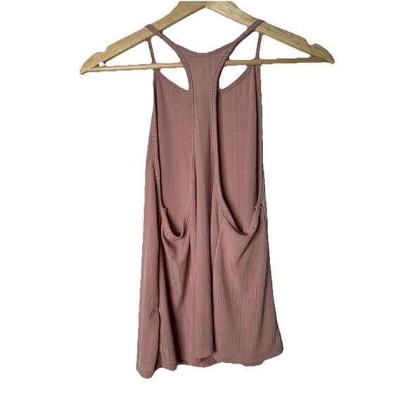 Free People Racer Back‎ Tank Womens Sz S Ribbed Oversized Lightweight Athleisure - Picture 6 of 7